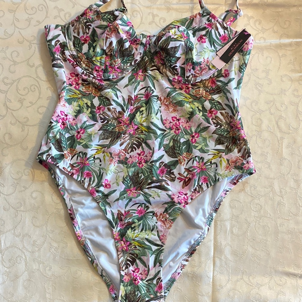 Victoria's Secret White Tropical Floral One-Piece Swimsuit